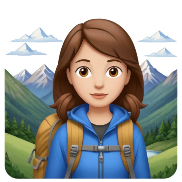 girl back packing mountains background  emoji