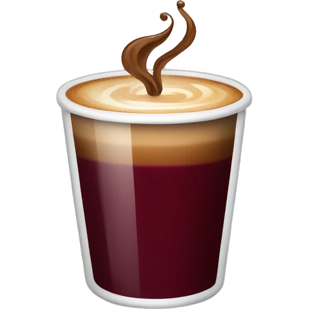 Burgundy glass of coffee emoji