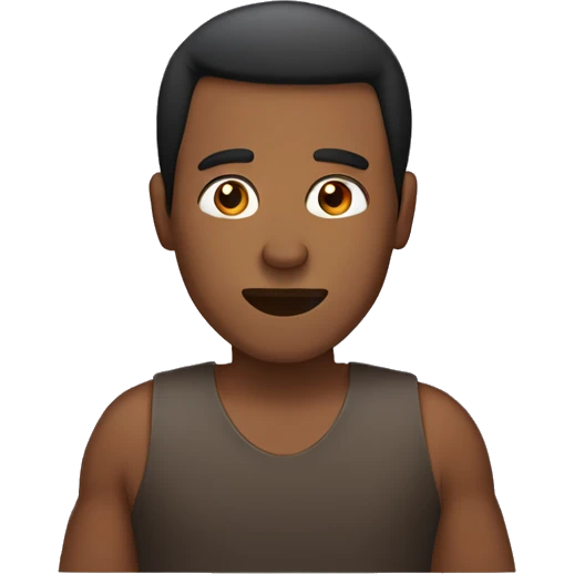 Brown skin men in front of computer emoji