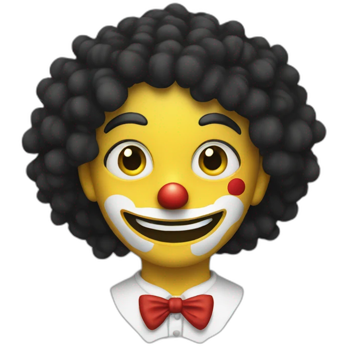 A hot clown with a yellow eye and black hair  emoji
