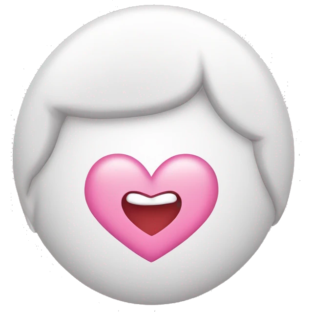 Cute emoji with heart pink and white emoji