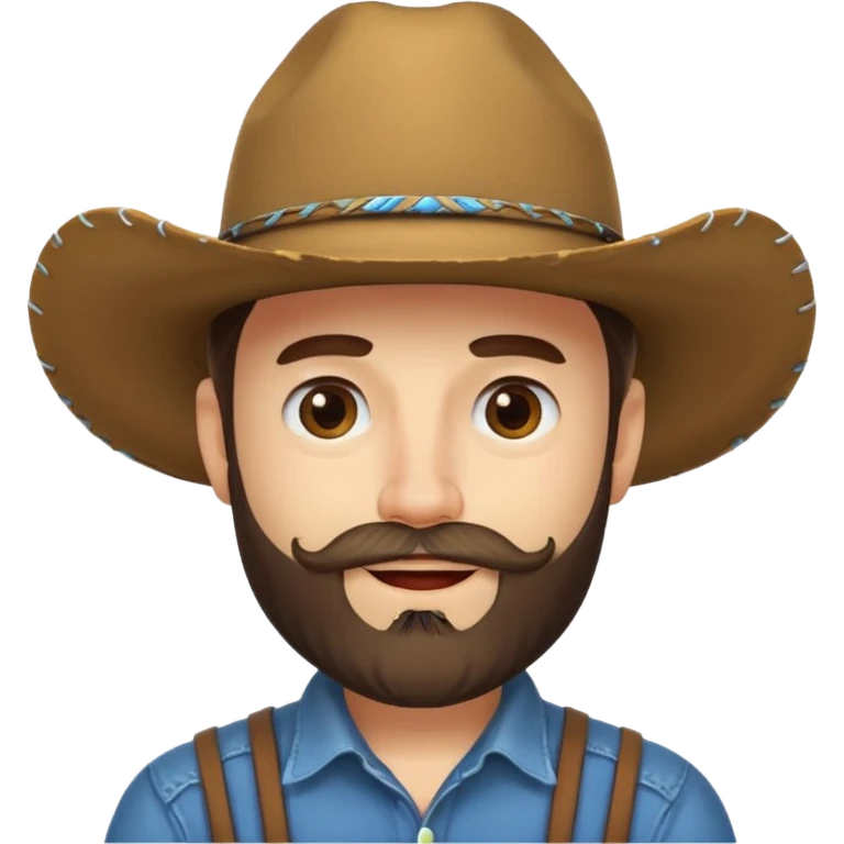 Winking face with a beard wearing a cowboy hat emoji