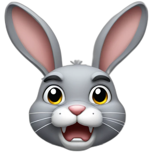 Angry gray rabbit emoji