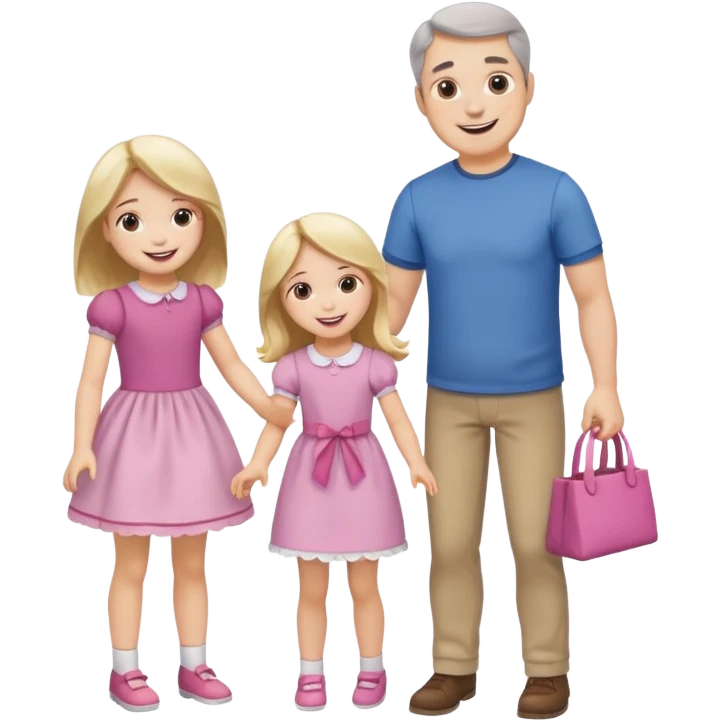father and daughter playing dolls full body emoji