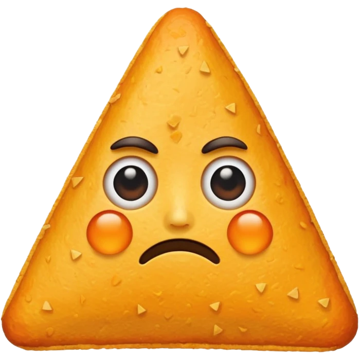 A doritos with sad face emoji