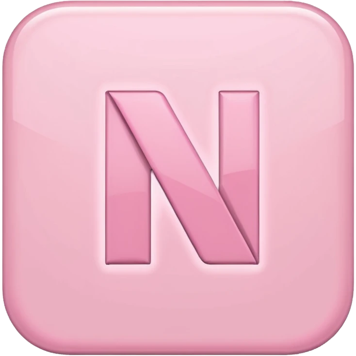 Netflix aesthetic "N" logo in pastel pink emoji