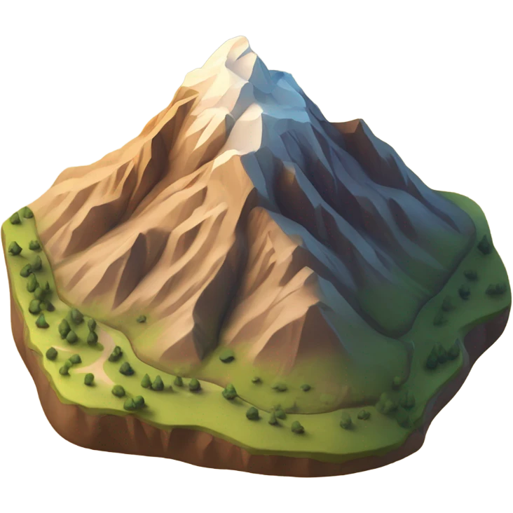 Mountain with beutiful sun behind emoji