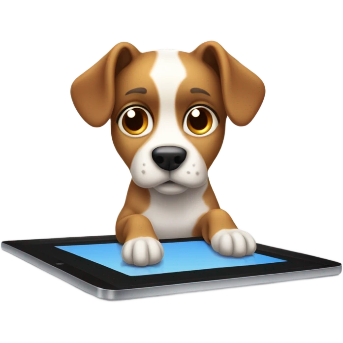 Dog on iPad  emoji