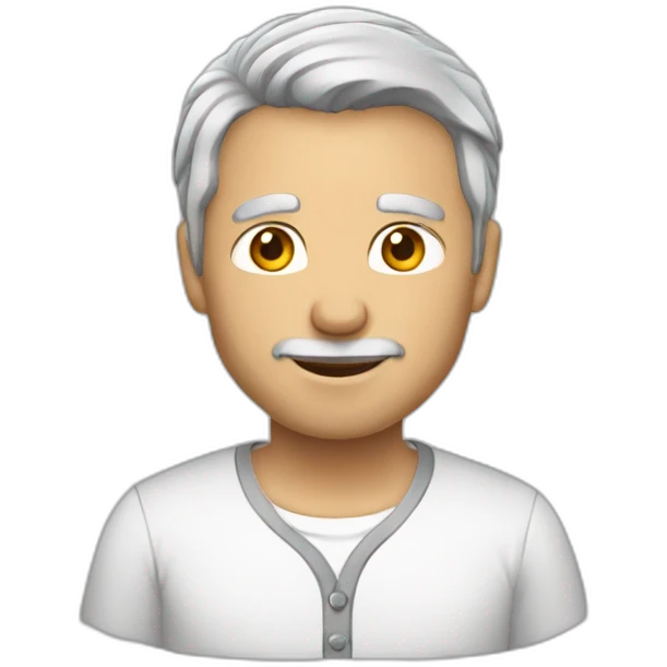 Men-grey-hair-white-shirt emoji