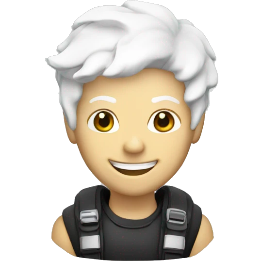 naui scuba diver with white hair and a smile emoji