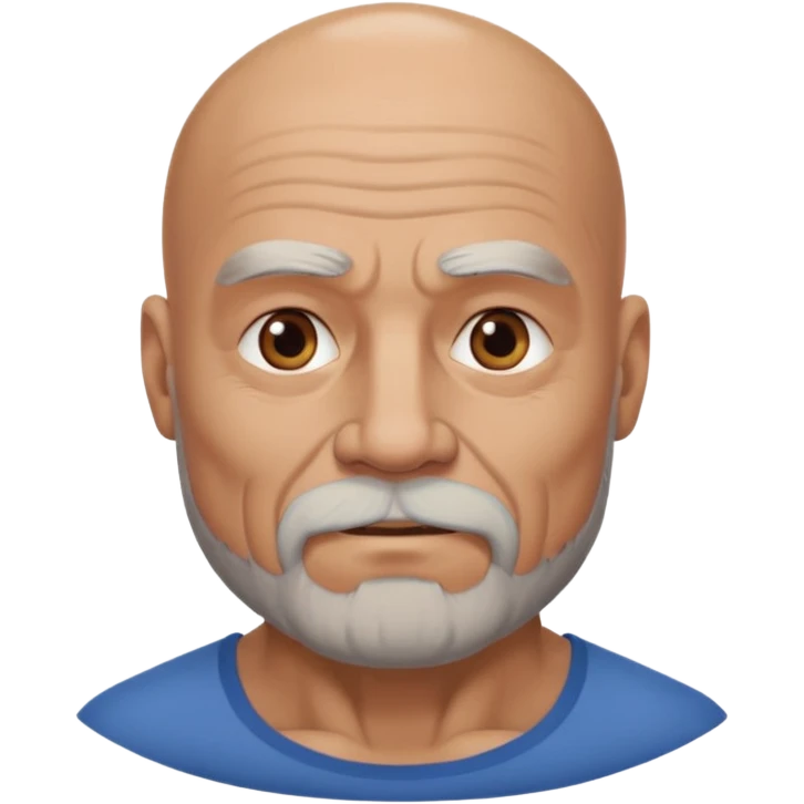 bearded old bald man with body emoji
