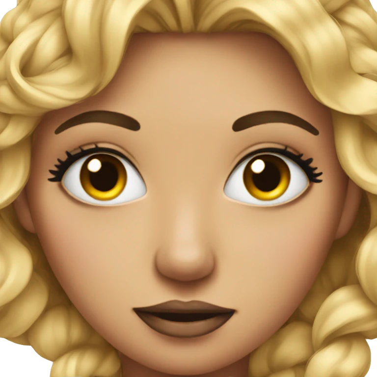Sassy emoji with lashes and nails emoji