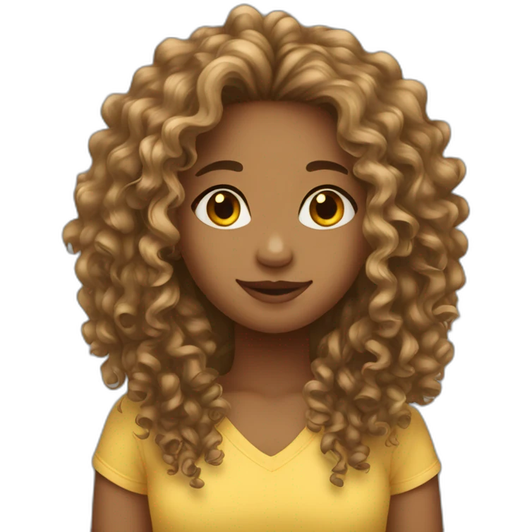Long Curly hair girl  emoji