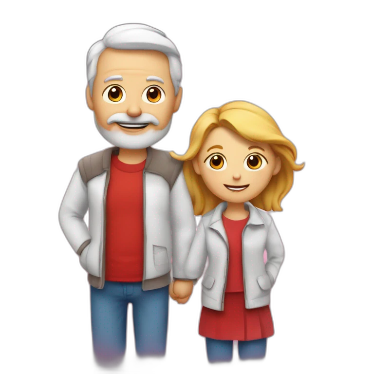 Cœur rouge avec écrit papa et maman emoji