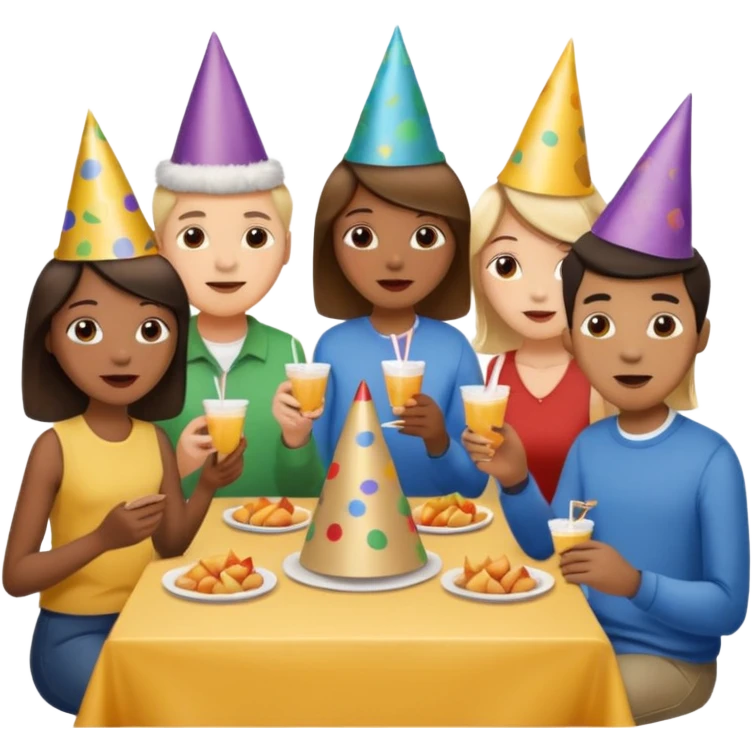 200 people eating at a family party emoji