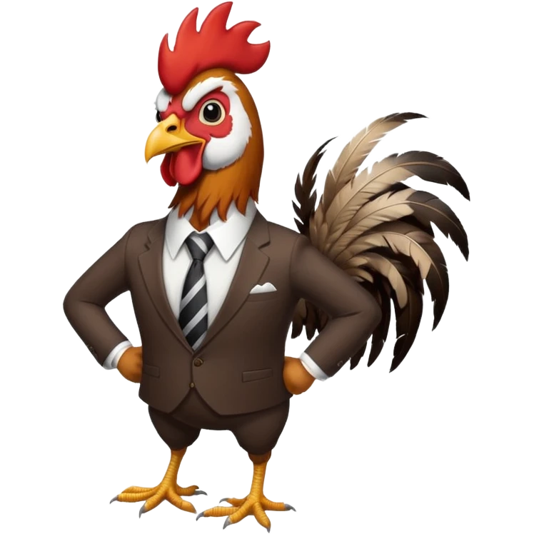 Rooster in office suit realistic  emoji