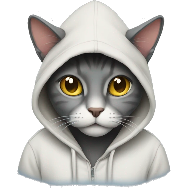 cat wearing a hoodie emoji