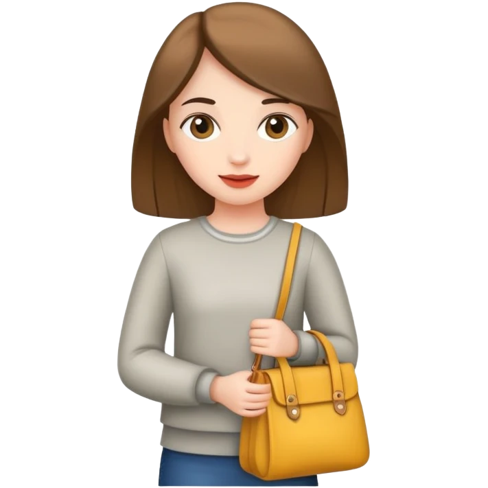 girl holding bag on side emoji