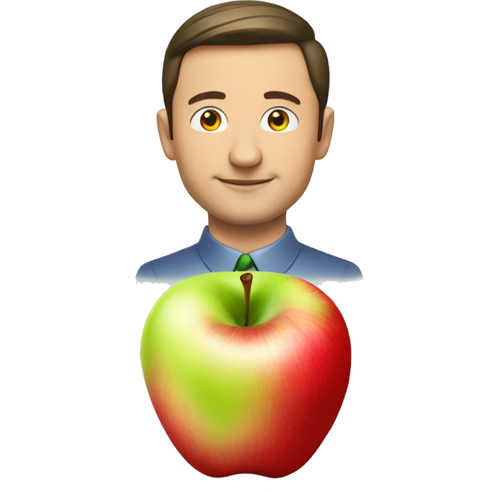 Zelenskyi and an apple emoji