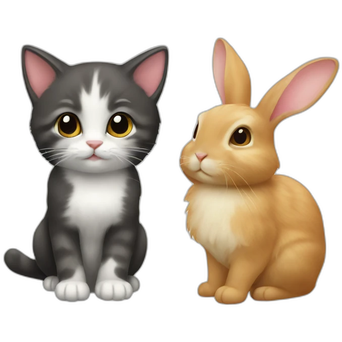 Kitten and rabbit emoji