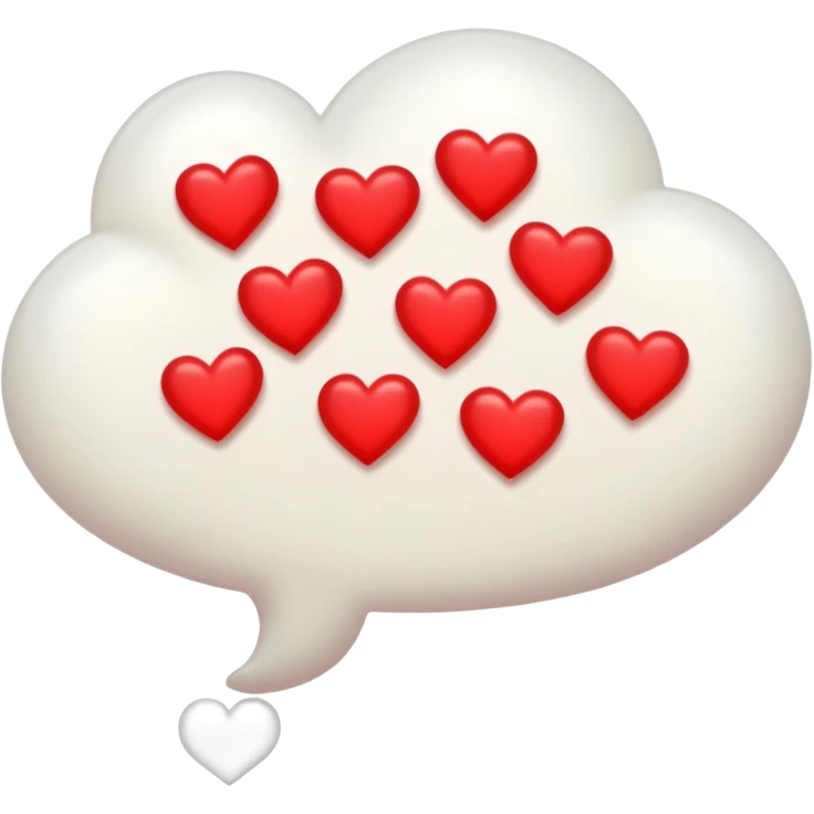 white thought bubble,  thinking of love (hearts and love symbols) emoji