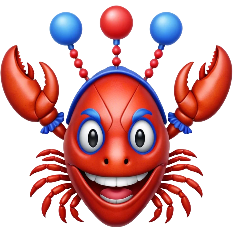 Lobster head with clown makeup emoji