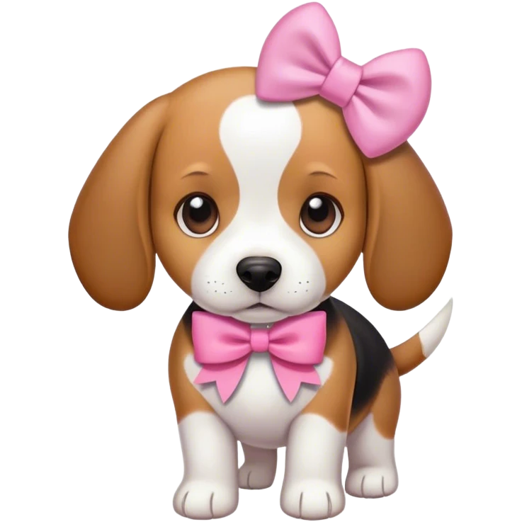 Beagle with pink bow emoji