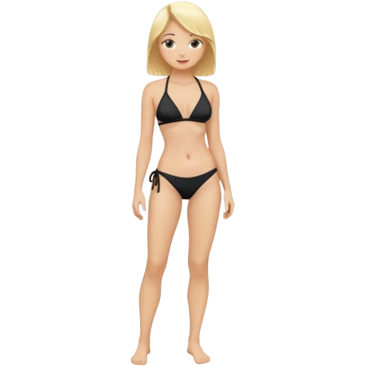full body blondie in black bikini emoji