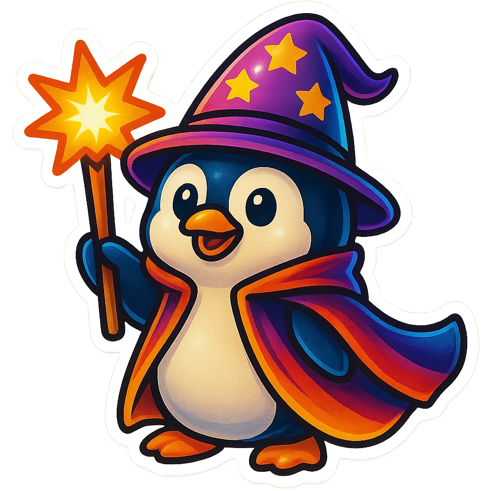 Penguin Wizard emoji