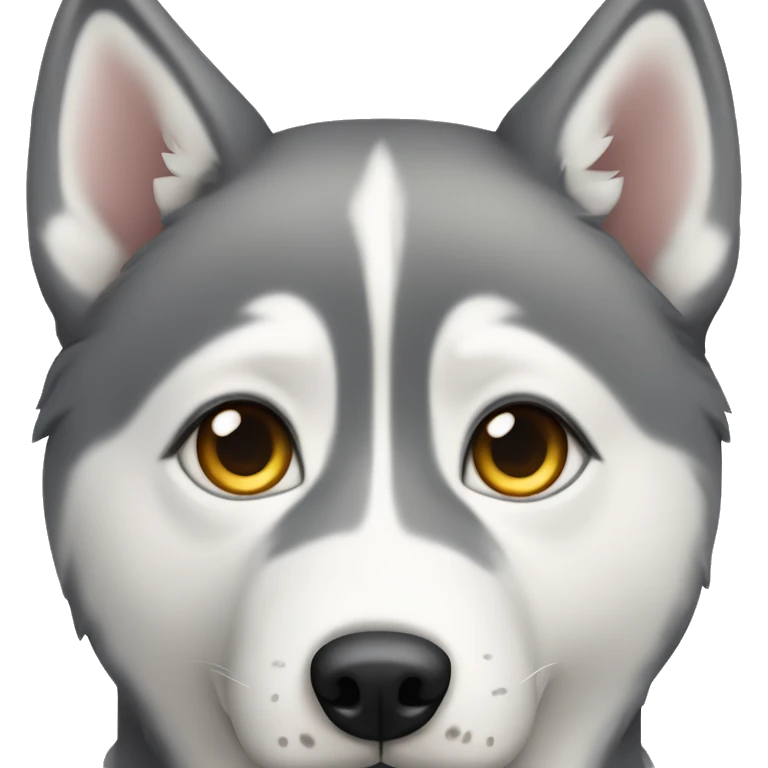 Gray husky dog with heterochromia emoji