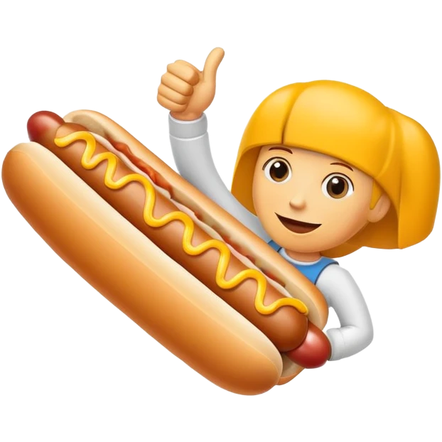 thumbs up with a hot dog emoji