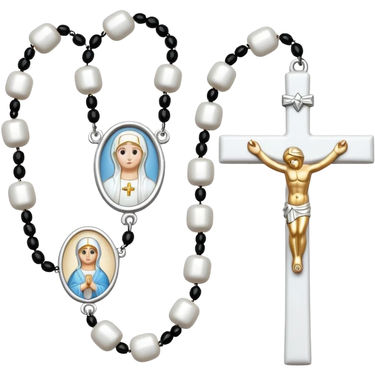  white rosary with white beads emoji