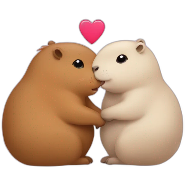 2 capybaras in love emoji