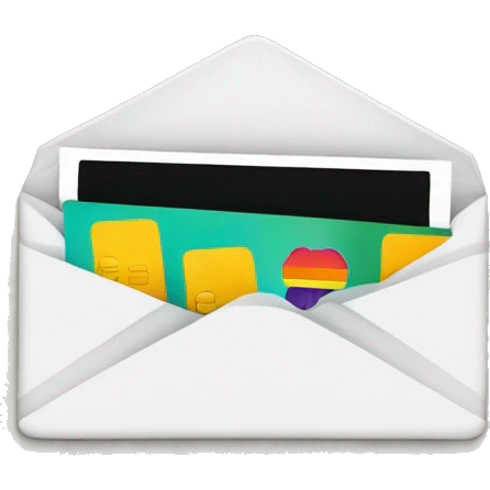 Opened mail with debit cards inside emoji