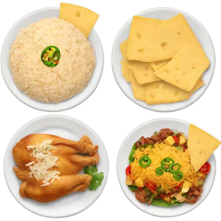 Chicken cheese and rice Mexican plate emoji