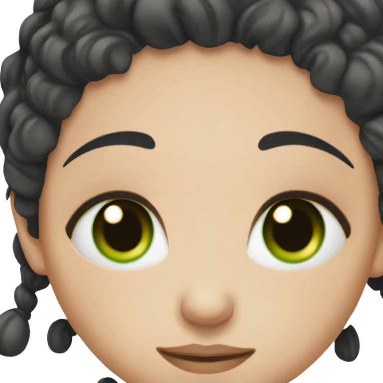 Pregnant white women with black hair and green eyes  emoji