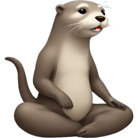 yoga otter with moon emoji