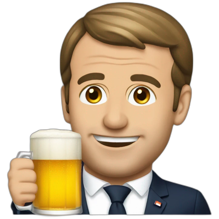 Emmanuel macron drinking a beer  emoji