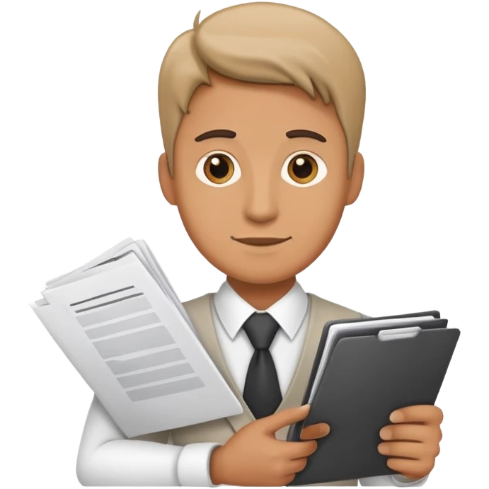 man holding documents and papers emoji