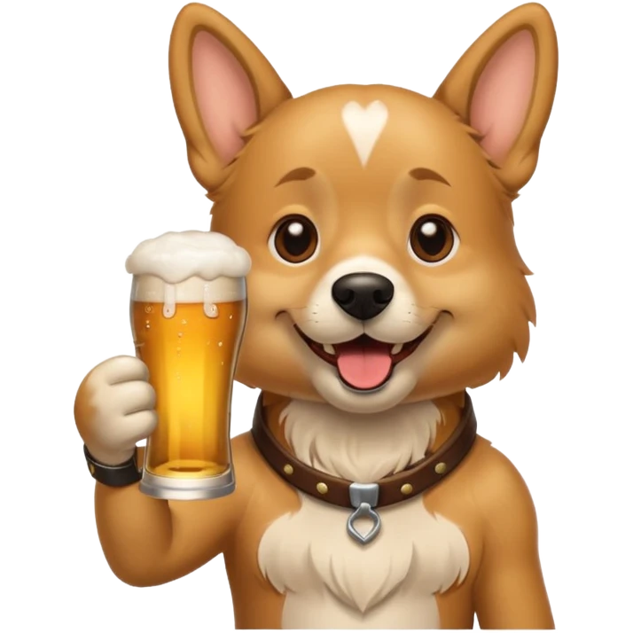 Ein Hund der talahon ist und Bier trinkt emoji