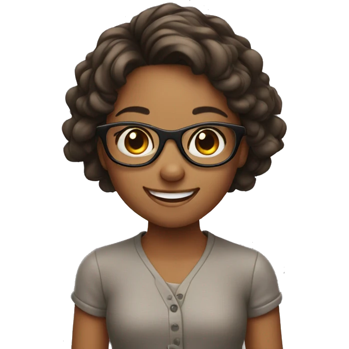 smiling girl with glasses emoji