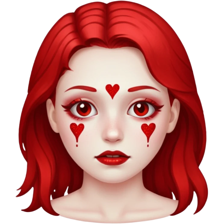 red glitter girl dead emoji