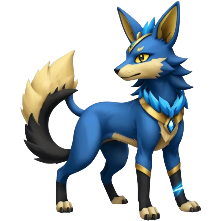 Lucario-Anubis-Umbreon-Zeraora-Jolteon-Fakémon-hybrid-creature (full body)  emoji