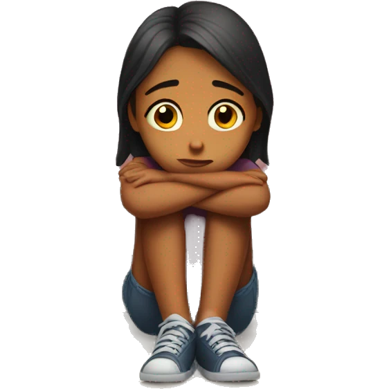 sad girl sitting in the corner emoji
