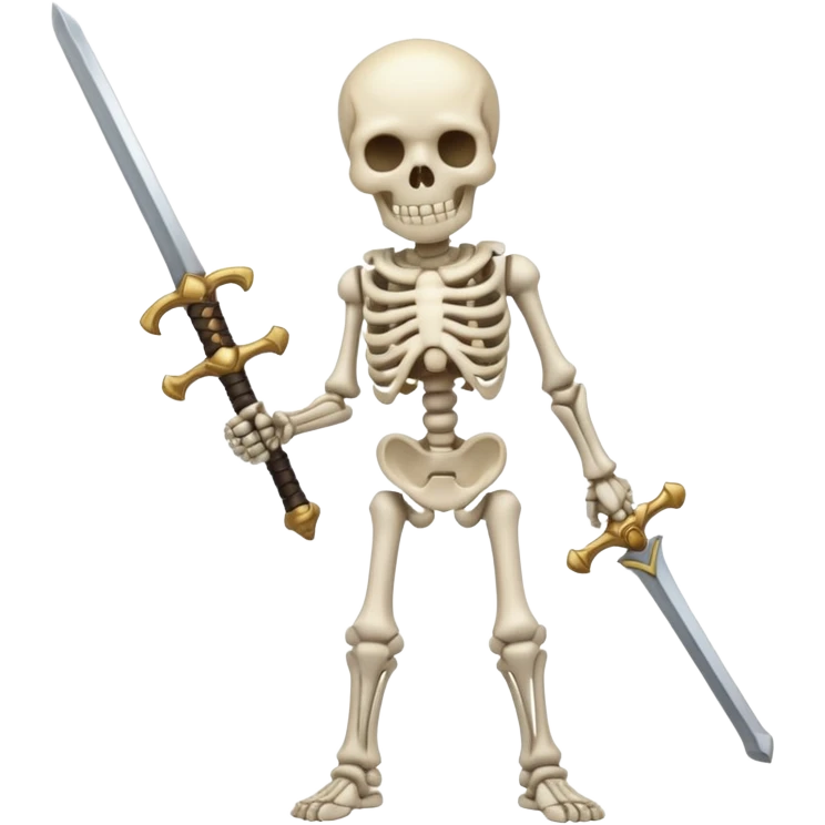 Skelton holding a sword cartoon emoji