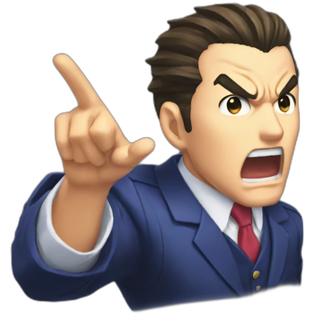 Phoenix wright yelling objection emoji