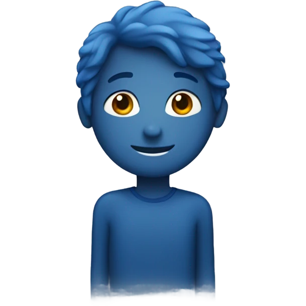 corazón azul oscuro y blanco  emoji