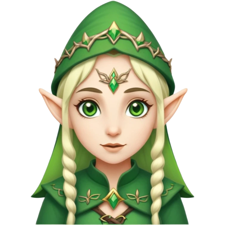 female elf character with forest attire emoji