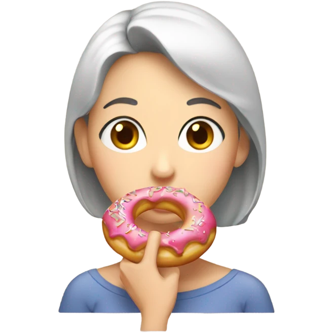 Mom eating a donut emoji