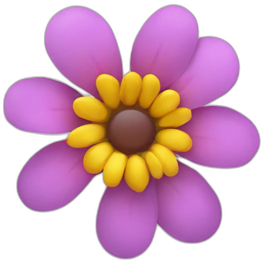 Three dimensional flower emoji